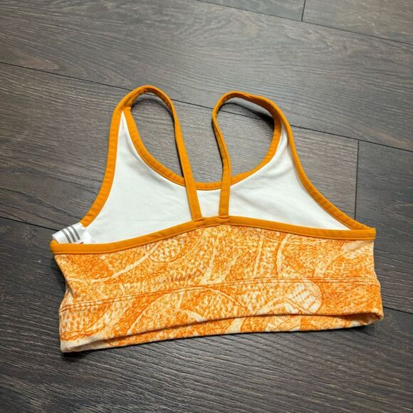 Adidas Women’s Medium Orange Patterned Sports Bra - Picture 3 of 4